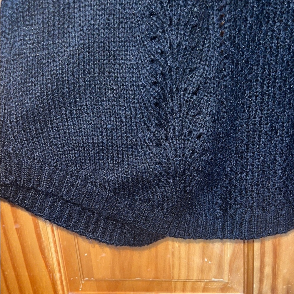 Women's Acrylic Blend Black Open-Front Sweater by Candie's [Size L] - Picture 10 of 12